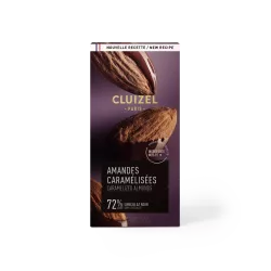 Tablette Amandes caramélisées noir 72%